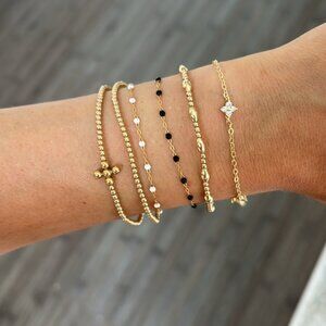 The Elsie sterling silver plated gold Dainty adjustable bracelet delicate